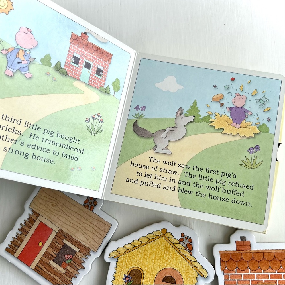 The Three Little Pigs Story in a Box Board Book Stand Up Characters & Houses Toy - Picture 9 of 12